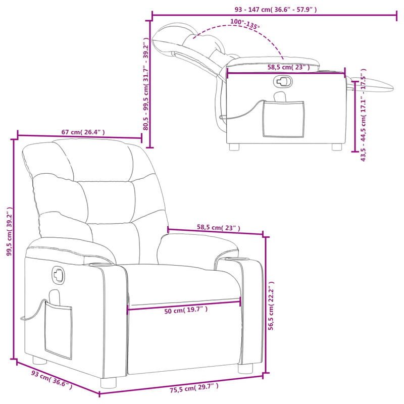 Massagestoel Met Lichtgrijze Stof
