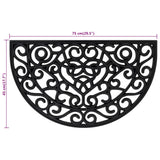 Deurmat Halfrond 45X75 Cm Rubber Grijs Sonoma