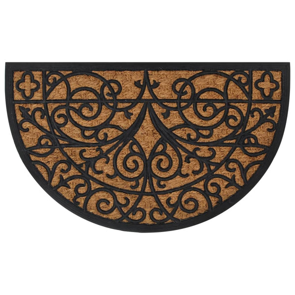 Deurmat Halfrond 45X75 Cm Rubber En Kokosvezel Gerecycled Hout (Meerkleurig)