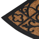 Deurmat Halfrond 45X75 Cm Rubber En Kokosvezel Gerecycled Hout (Meerkleurig)