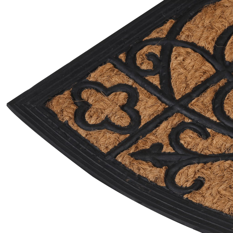 Deurmat Halfrond 45X75 Cm Rubber En Kokosvezel Gerecycled Hout (Meerkleurig)
