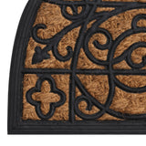 Deurmat Halfrond 45X75 Cm Rubber En Kokosvezel Gerecycled Hout (Meerkleurig)