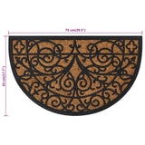 Deurmat Halfrond 45X75 Cm Rubber En Kokosvezel Gerecycled Hout (Meerkleurig)