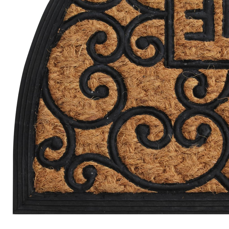 Deurmat Halfrond 45X75 Cm Rubber En Kokosvezel Grijs Sonoma