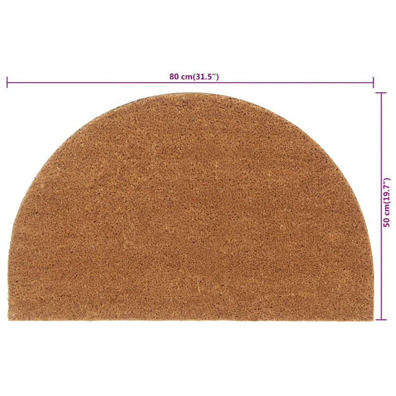 Deurmat Halfrond Getufte Kokosvezel Naturel