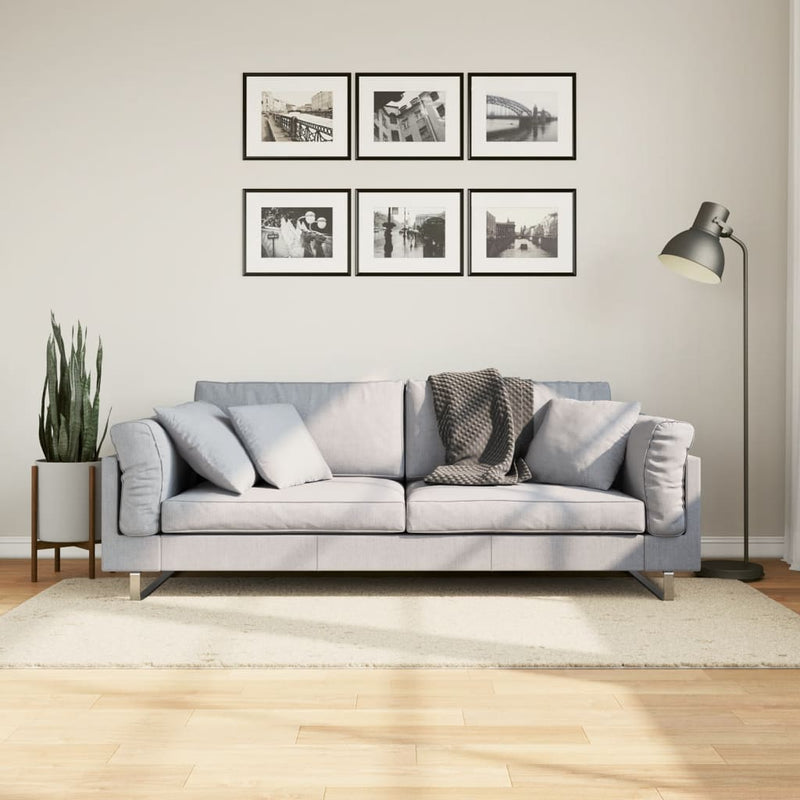 Vloerkleed Pamplona Shaggy Hoogpolig Modern Crème