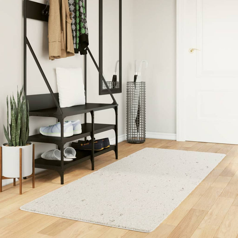 Vloerkleed Pamplona Shaggy Hoogpolig Modern Crème