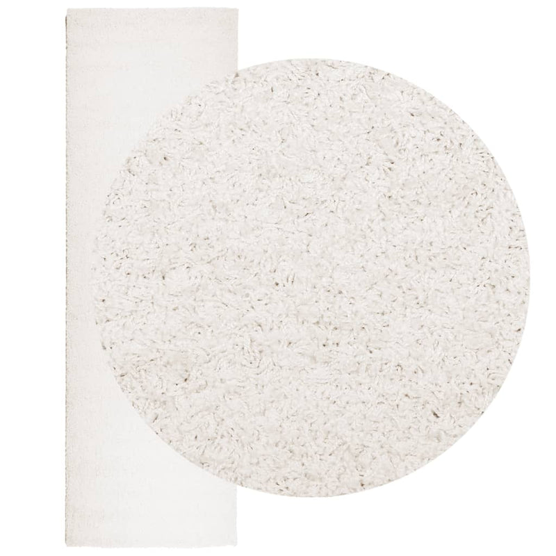Vloerkleed Pamplona Shaggy Hoogpolig Modern Crème