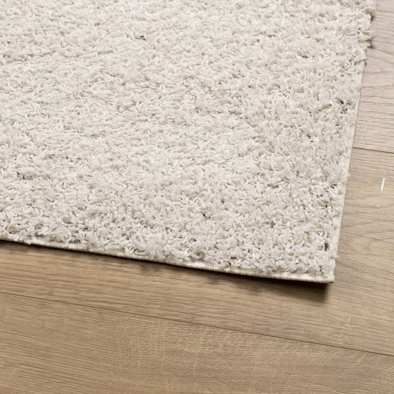 Vloerkleed Pamplona Shaggy Hoogpolig Modern Crème