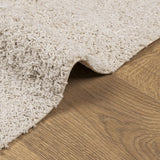 Vloerkleed Pamplona Shaggy Hoogpolig Modern Crème