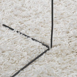 Vloerkleed Pamplona Shaggy Hoogpolig Modern Crème