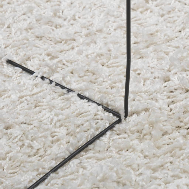 Vloerkleed Pamplona Shaggy Hoogpolig Modern Crème