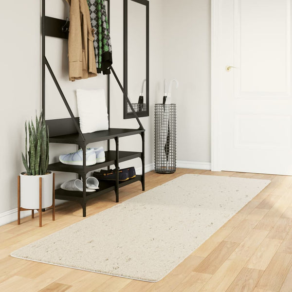 Vloerkleed Pamplona Shaggy Hoogpolig Modern Crème