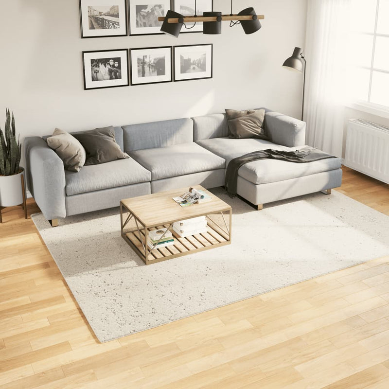 Vloerkleed Pamplona Shaggy Hoogpolig Modern Crème