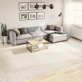 Vloerkleed Pamplona Shaggy Hoogpolig Modern Crème