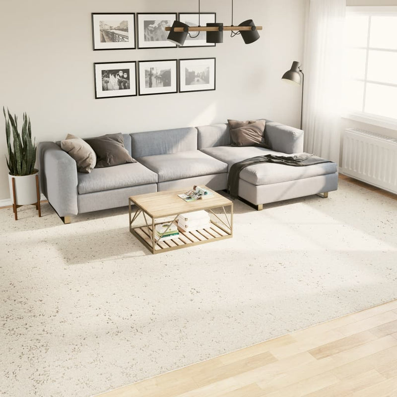 Vloerkleed Pamplona Shaggy Hoogpolig Modern Crème