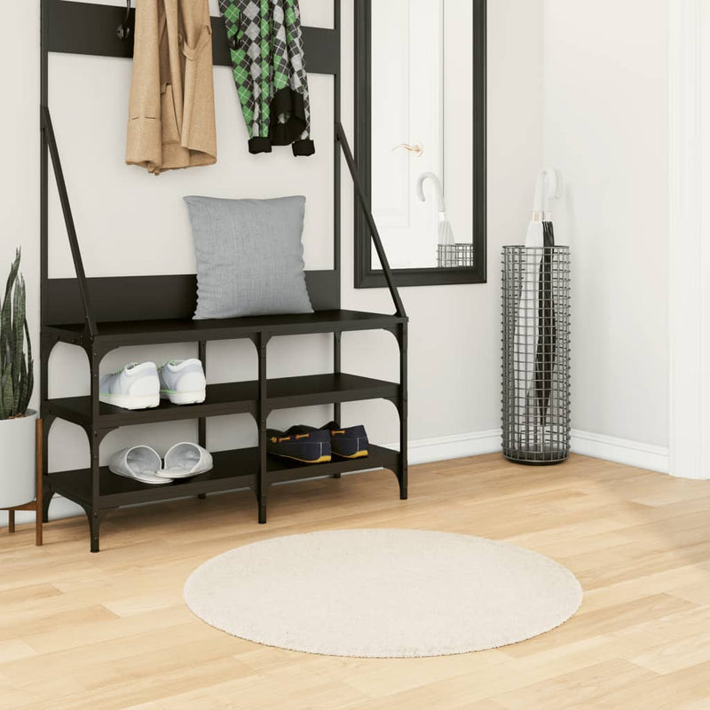 Vloerkleed Pamplona Shaggy Hoogpolig Modern Crème