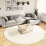 Vloerkleed Pamplona Shaggy Hoogpolig Modern Crème