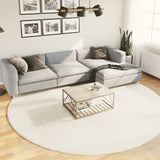 Vloerkleed Pamplona Shaggy Hoogpolig Modern Crème