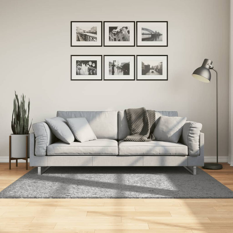 Vloerkleed Pamplona Shaggy Hoogpolig Modern Grijs