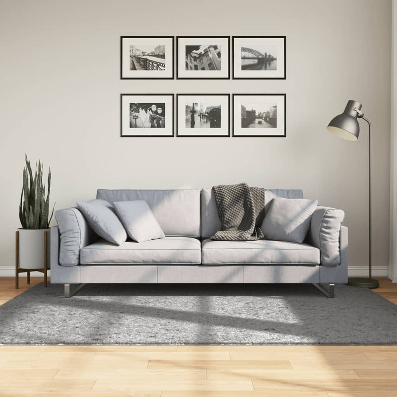 Vloerkleed Pamplona Shaggy Hoogpolig Modern Grijs