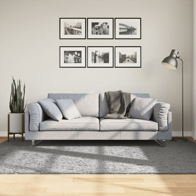Vloerkleed Pamplona Shaggy Hoogpolig Modern Grijs