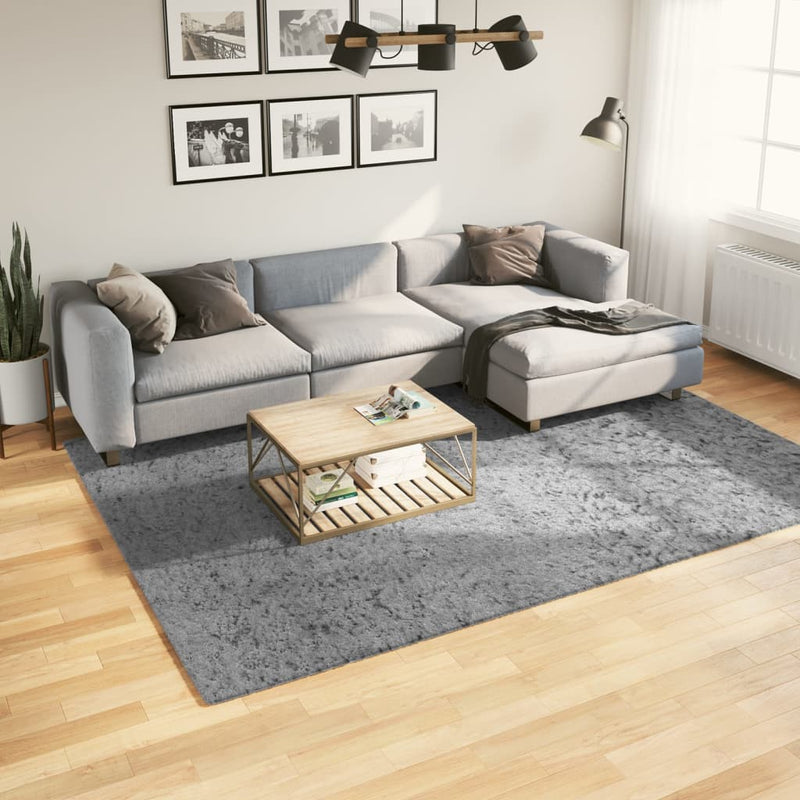 Vloerkleed Pamplona Shaggy Hoogpolig Modern Grijs