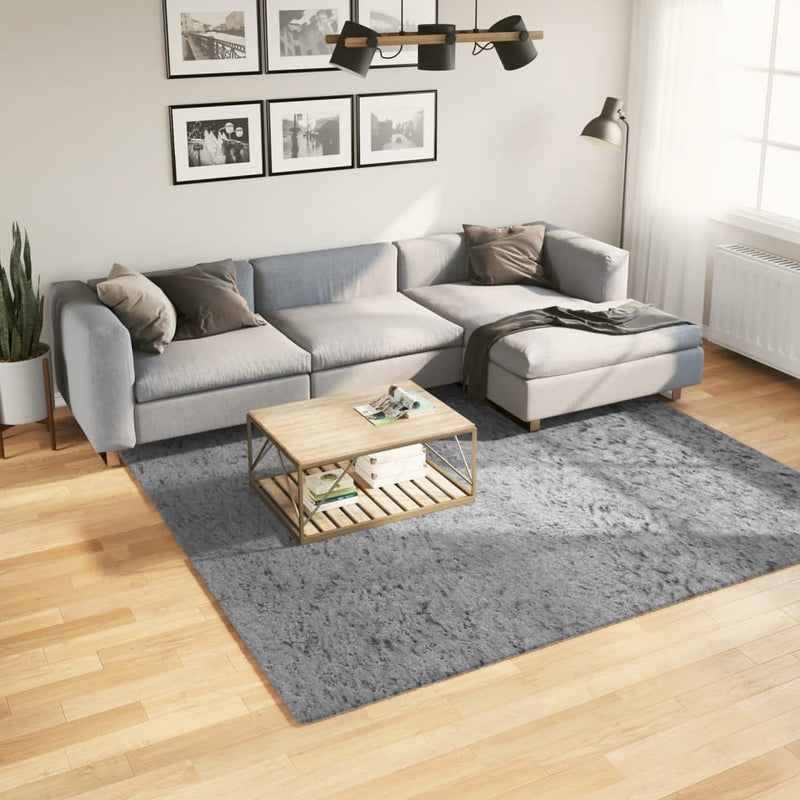 Vloerkleed Pamplona Shaggy Hoogpolig Modern Grijs