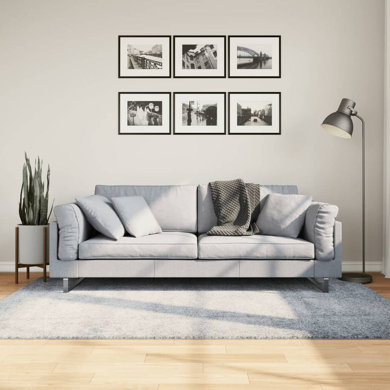 Vloerkleed Pamplona Shaggy Hoogpolig Modern Blauw