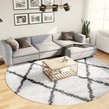 Vloerkleed Pamplona Shaggy Hoogpolig Crème En Crèmekleurig En Zwart