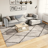Vloerkleed Pamplona Shaggy Hoogpolig Beige En Antraciet
