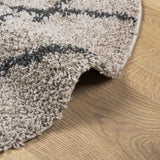 Vloerkleed Pamplona Shaggy Hoogpolig Beige En Antraciet