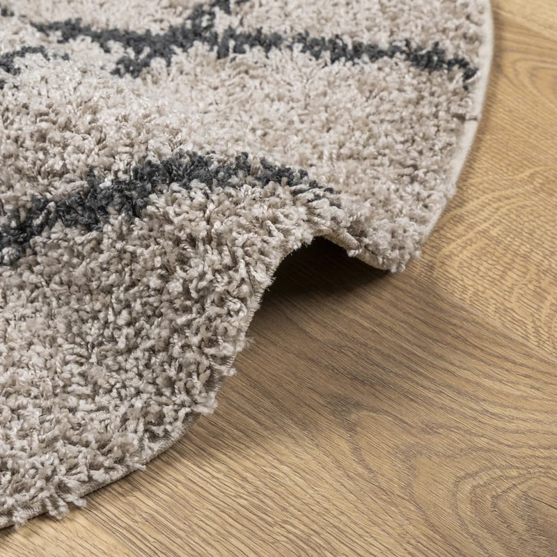 Vloerkleed Pamplona Shaggy Hoogpolig Beige En Antraciet