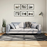 Vloerkleed Shaggy Hoogpolig Modern Zwart En Crème