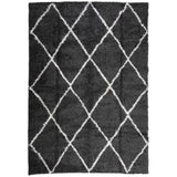 Vloerkleed Shaggy Hoogpolig Modern Zwart En Crème