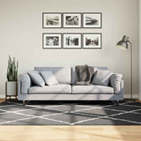Vloerkleed Shaggy Hoogpolig Modern Zwart En Crème