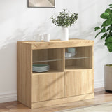 Dressoir Bruin 81 X 37 X 67 Cm Bewerkt Hout