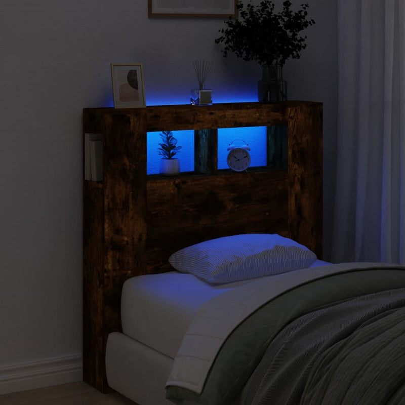 Led Hoofdbord 140 X 18,5 X 103,5 Cm Bewerkt Hout