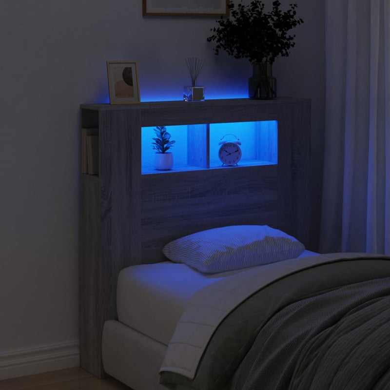 Led Hoofdbord 140 X 18,5 X 103,5 Cm Bewerkt Hout