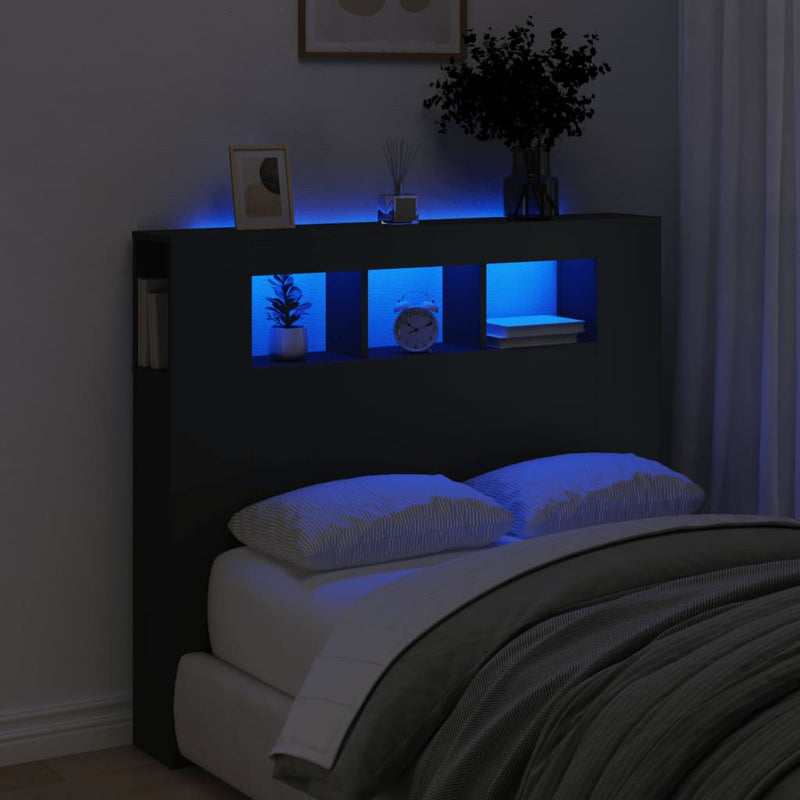 Led Hoofdbord 140 X 18,5 X 103,5 Cm Bewerkt Hout