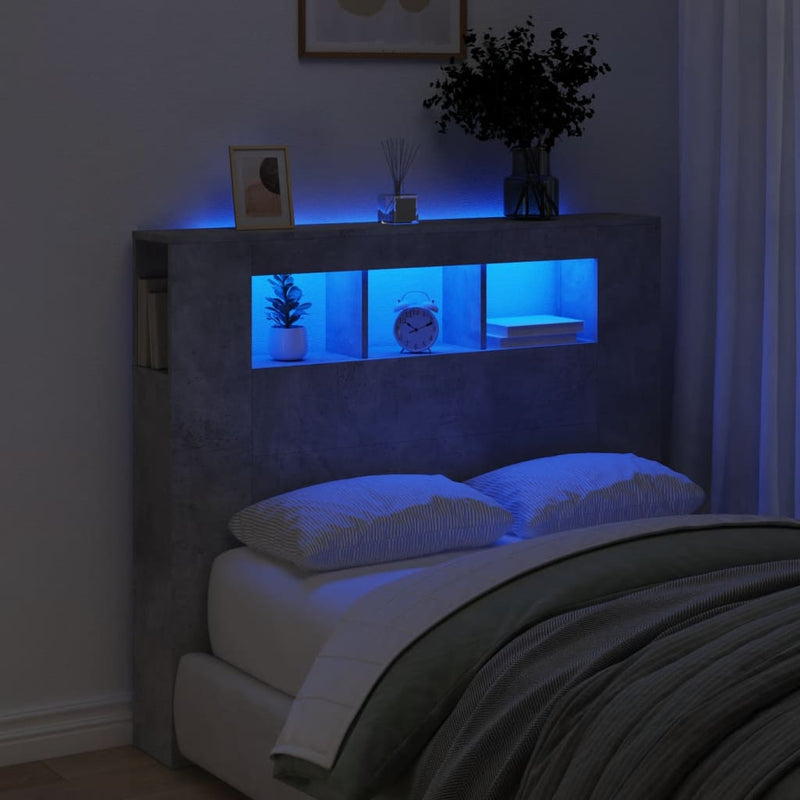 Led Hoofdbord 140 X 18,5 X 103,5 Cm Bewerkt Hout