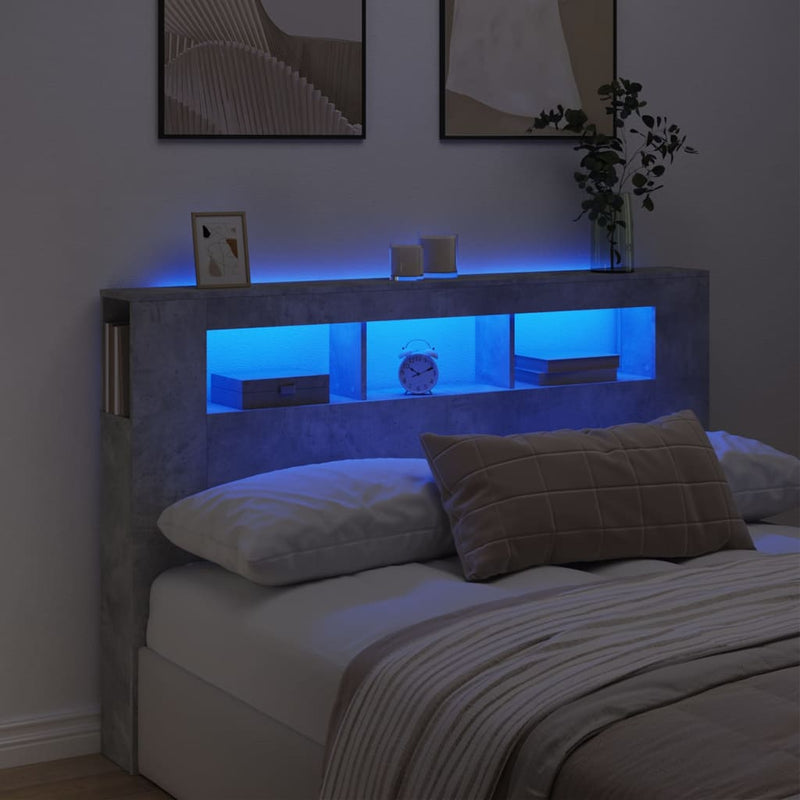 Led Hoofdbord 140 X 18,5 X 103,5 Cm Bewerkt Hout