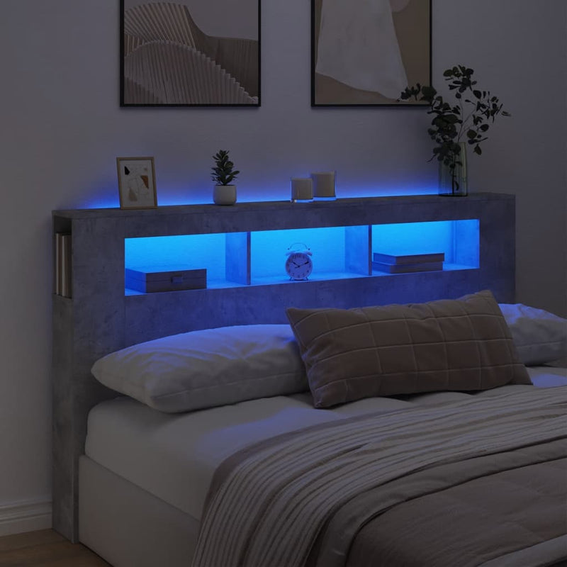 Led Hoofdbord 140 X 18,5 X 103,5 Cm Bewerkt Hout
