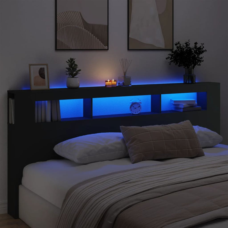 Led Hoofdbord 140 X 18,5 X 103,5 Cm Bewerkt Hout