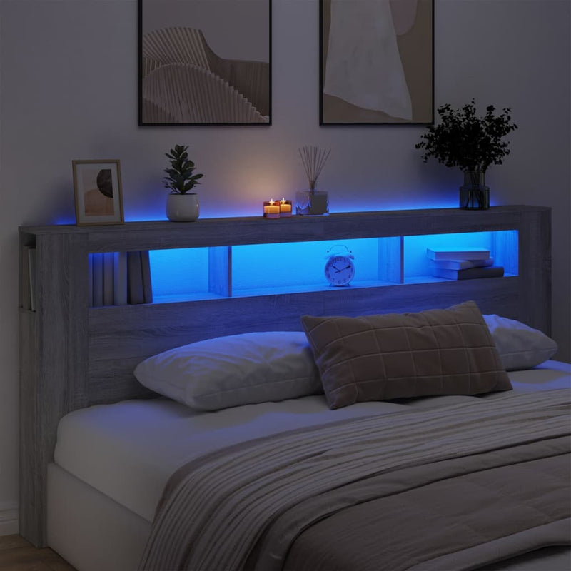 Led Hoofdbord 140 X 18,5 X 103,5 Cm Bewerkt Hout