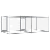 Hondenhok Met Deuren 4X2X1,5 M Gegalvaniseerd Staal Grijs