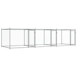 Hondenhok Met Deuren 6X2X1,5 M Gegalvaniseerd Staal Grijs