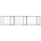 Hondenhok Met Deuren 6X2X1,5 M Gegalvaniseerd Staal Grijs