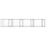 Hondenhok Met Deuren 8X2X1,5 M Gegalvaniseerd Staal Grijs