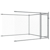 Hondenhok Met Deuren 8X2X1,5 M Gegalvaniseerd Staal Grijs